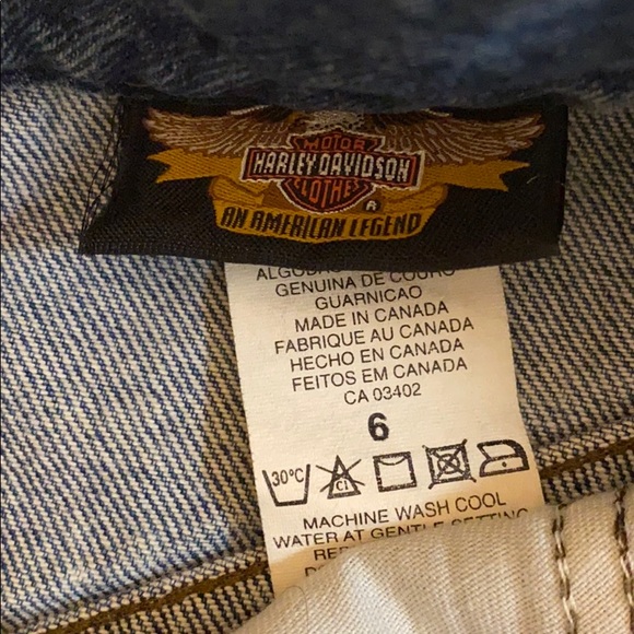 Harley Davidson Jean skirt with leather waist - Picture 7 of 12